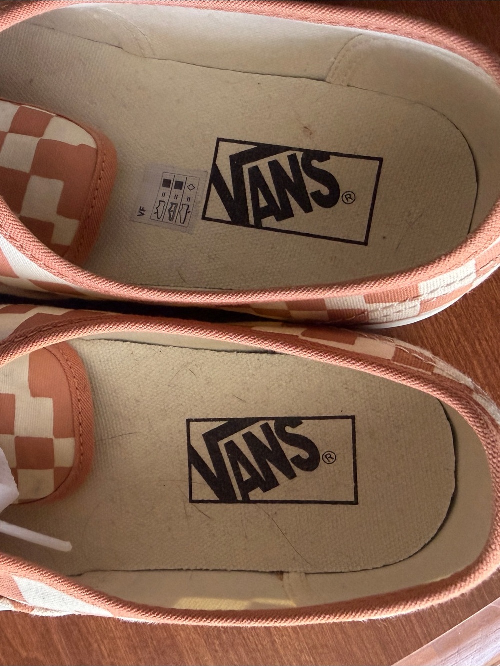 Vans Checkerboard Canvas Low Top Sneakers - Peach & White - Picture 7 of 8